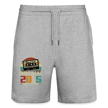 Original 2015 10e Anniversaire Cadeau Vintage - Stanley/Stella Unisex Bio Joggingshorts Trainer  - Grau meliert - Vorne - Nik (191cm) & Marisol (170cm)