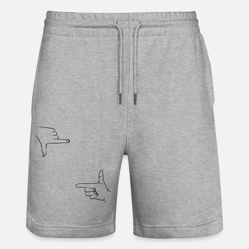 Handzeichen Bildausschnitt – 2 Farben - Stanley/Stella Unisex Bio Joggingshorts Trainer  - Grau meliert