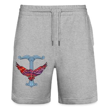Adler ORN E 110A - Stanley/Stella Trainer Unisex Organic Jogging Shorts - heather grey - Front - Nik (191cm) & Marisol (170cm)