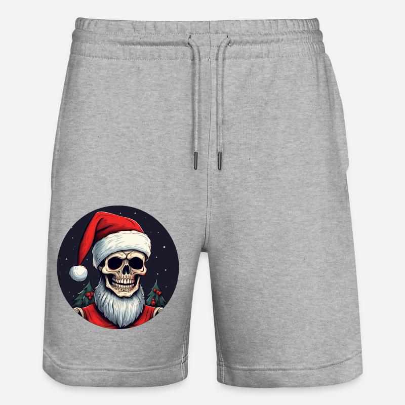 Noël tête de mort - Short de jogging bio TRAINER Stanley/Stella unisexe - gris chiné
