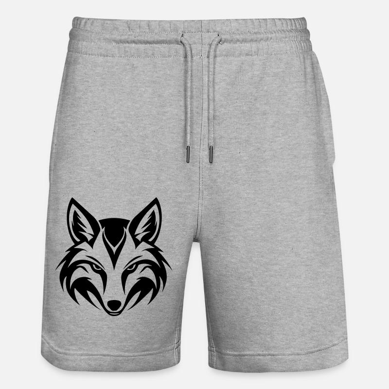 Fuchs Kopf - Stanley/Stella Unisex Bio Joggingshorts Trainer  - Grau meliert