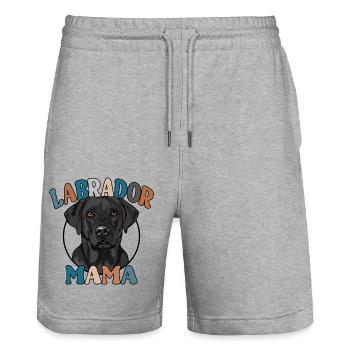 Labrador Mom Dogs Dog Labbi Wilsigns - Stanley/Stella Trainer Unisex Organic Jogging Shorts - heather grey - Front - Nik (191cm) & Marisol (170cm)
