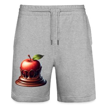 Chocolate Apple Fusion Melting Design - Stanley/Stella Trainer Unisex Organic Jogging Shorts - heather grey - Front - Nik (191cm) & Marisol (170cm)