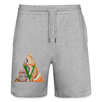 Triangle E 56 V - Short de jogging bio TRAINER Stanley/Stella unisexe - gris chiné - Devant - Nik (191cm) & Marisol (170cm)