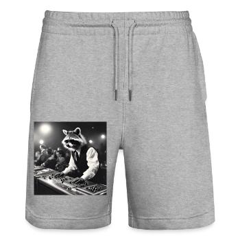 Raccoon / Animal / Photo / Wild / Funny / Robber - Stanley/Stella Trainer Unisex Organic Jogging Shorts - heather grey - Front - Nik (191cm) & Marisol (170cm)