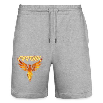 phénix, phénix, oiseau, feu, illustration - Short de jogging bio TRAINER Stanley/Stella unisexe - gris chiné - Devant - Nik (191cm) & Marisol (170cm)