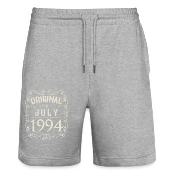 Vintage - Original depuis l'anniversaire de juillet 1994 - Short de jogging bio TRAINER Stanley/Stella unisexe - gris chiné - Devant - Nik (191cm) & Marisol (170cm)