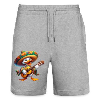 Cinco de Mayo Ente Gitarrist - Stanley/Stella Unisex Bio Joggingshorts Trainer  - Grau meliert - Vorne - Nik (191cm) & Marisol (170cm)