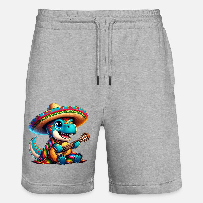Cinco de Mayo Dino Trex - Stanley/Stella Unisex Bio Joggingshorts Trainer  - Grau meliert