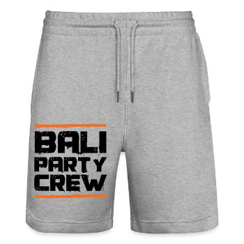 Équipe de fête de Bali - Short de jogging bio TRAINER Stanley/Stella unisexe - gris chiné - Devant - Nik (191cm) & Marisol (170cm)