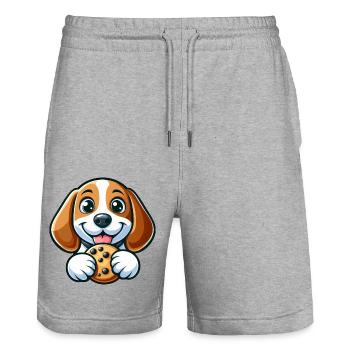 Cute Beagle Dog Sweet Cookies Dessert - Stanley/Stella Trainer Unisex Organic Jogging Shorts - heather grey - Front - Nik (191cm) & Marisol (170cm)