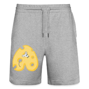 käse a - Stanley/Stella Unisex Bio Joggingshorts Trainer  - Grau meliert - Vorne - Nik (191cm) & Marisol (170cm)