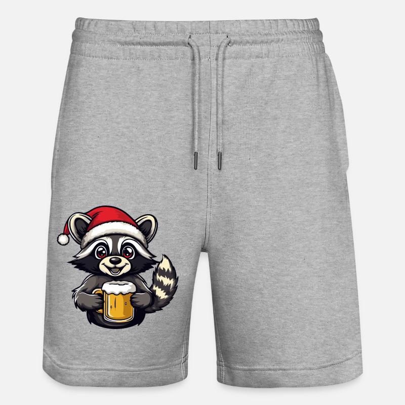 Bière de Noël Raccoon - Short de jogging bio TRAINER Stanley/Stella unisexe - gris chiné