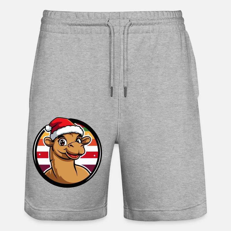 Animal de Noël chameau - Short de jogging bio TRAINER Stanley/Stella unisexe - gris chiné