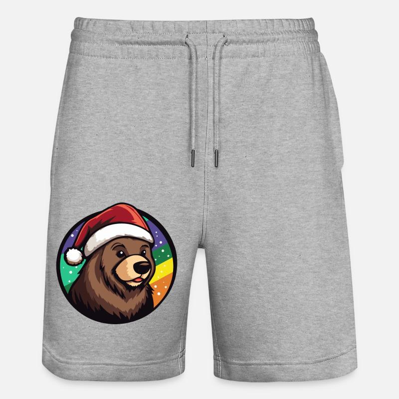 Ours Noël Animal - Short de jogging bio TRAINER Stanley/Stella unisexe - gris chiné