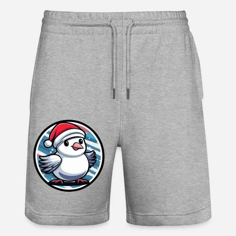 Colombe oiseau Noël Animal - Short de jogging bio TRAINER Stanley/Stella unisexe - gris chiné