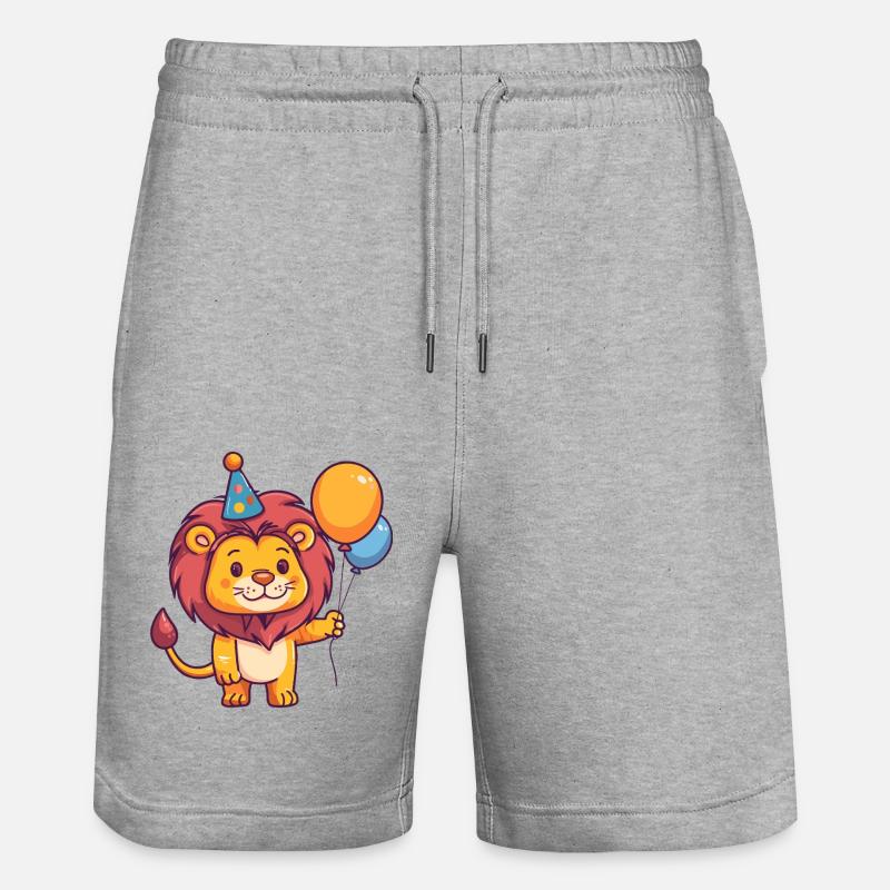Leo Birthday Comic - Stanley/Stella Trainer Unisex Organic Jogging Shorts - heather grey