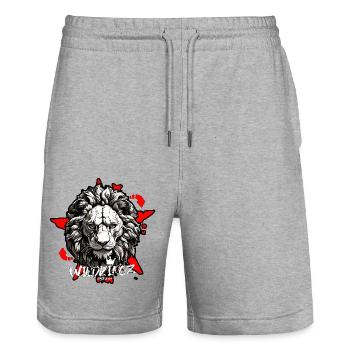 Lion - Short de jogging bio TRAINER Stanley/Stella unisexe - gris chiné - Devant - Nik (191cm) & Marisol (170cm)