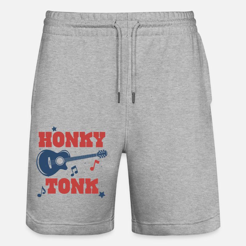 Honky Tonk - Stanley/Stella Trainer Unisex Organic Jogging Shorts - heather grey