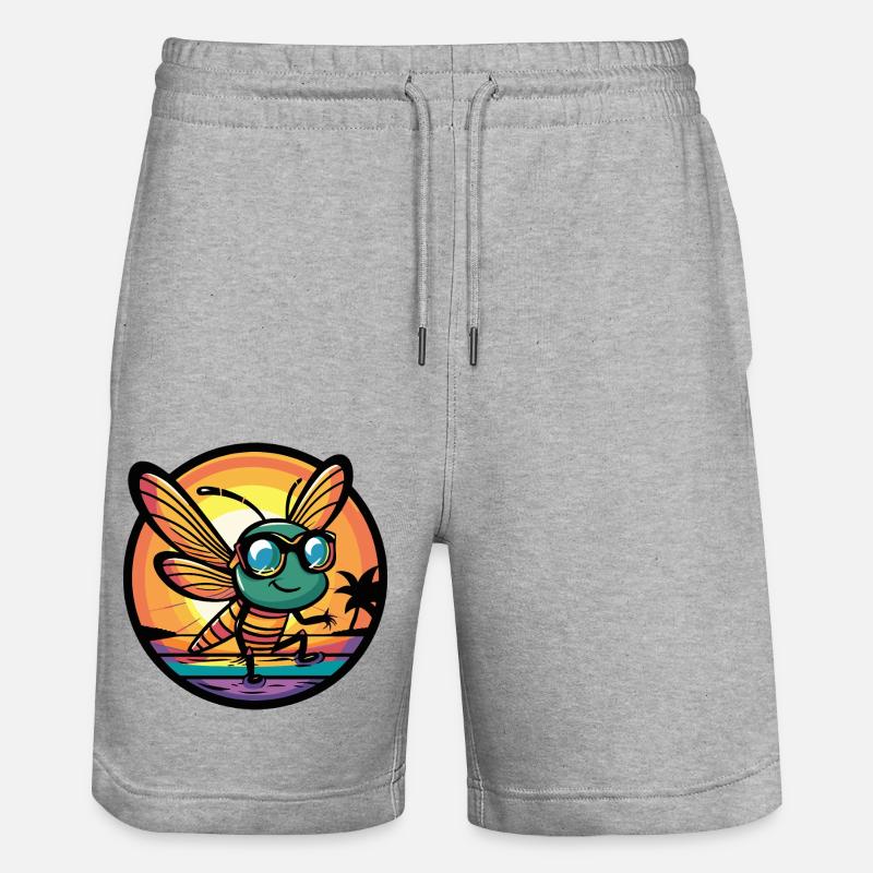 Libelle Cool Comic - Stanley/Stella Unisex Bio Joggingshorts Trainer  - Grau meliert
