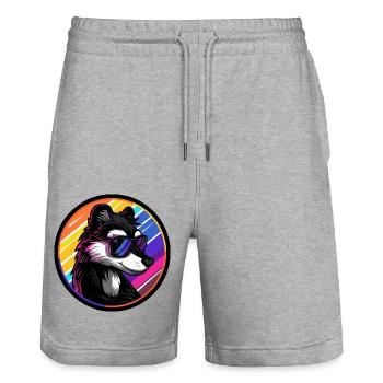 Stinktier Cool Comic - Stanley/Stella Unisex Bio Joggingshorts Trainer  - Grau meliert - Vorne - Nik (191cm) & Marisol (170cm)