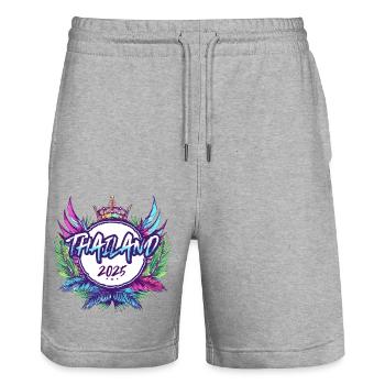 Thailand 2025 Bunt - Stanley/Stella Unisex Bio Joggingshorts Trainer  - Grau meliert - Vorne - Nik (191cm) & Marisol (170cm)