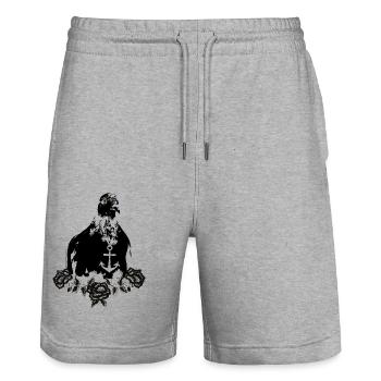 Love Hope Charity retro dove anchor vintage roses - Stanley/Stella Trainer Unisex Organic Jogging Shorts - heather grey - Front - Nik (191cm) & Marisol (170cm)