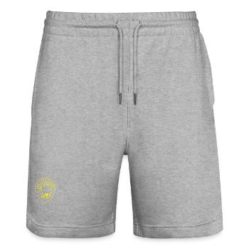 LOEWE yellow - Stanley/Stella Unisex Bio Joggingshorts Trainer  - Grau meliert - Vorne - Nik (191cm) & Marisol (170cm)