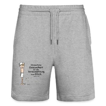 Körperliche Gesundheit - Stanley/Stella Unisex Bio Joggingshorts Trainer  - Grau meliert - Vorne - Nik (191cm) & Marisol (170cm)