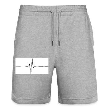Beat - Stanley/Stella Trainer Unisex Organic Jogging Shorts - heather grey - Front - Nik (191cm) & Marisol (170cm)