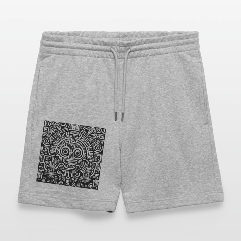 Inca, Aztec, Mayan pattern, artwork black Stanley/Stella Trainer Unisex Organic Jogging Shorts