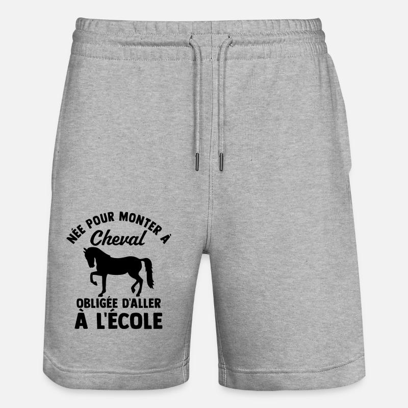 née pour monter à cheval - Short de jogging bio TRAINER Stanley/Stella unisexe - gris chiné