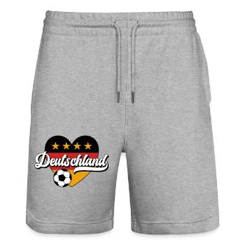 Deutschland - Stanley/Stella Unisex Bio Joggingshorts Trainer  - Grau meliert - Vorne - Nik (191cm) & Marisol (170cm)