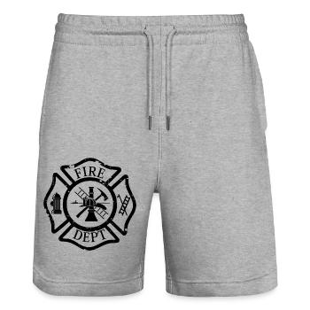 Feu - Short de jogging bio TRAINER Stanley/Stella unisexe - gris chiné - Devant - Nik (191cm) & Marisol (170cm)