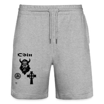 Odin 1 - Stanley/Stella Unisex Bio Joggingshorts Trainer  - Grau meliert - Vorne - Nik (191cm) & Marisol (170cm)