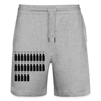25 Bierflaschen - Bier - 25 Jahre - 25. Geburtstag - Stanley/Stella Unisex Bio Joggingshorts Trainer  - Grau meliert - Vorne - Nik (191cm) & Marisol (170cm)