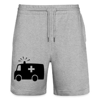 Ambulance - Stanley/Stella Trainer Unisex Organic Jogging Shorts - heather grey - Front - Nik (191cm) & Marisol (170cm)