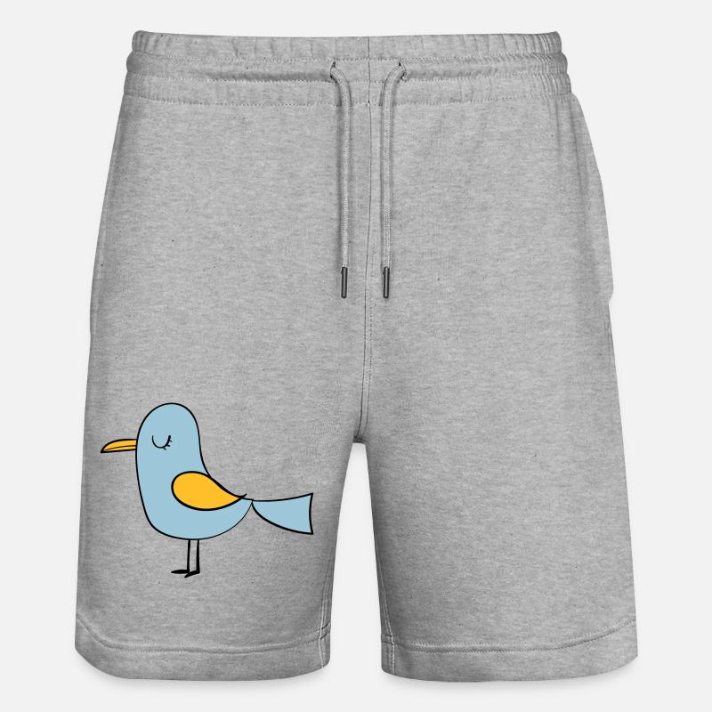 bird - Stanley/Stella Trainer Unisex Organic Jogging Shorts - heather grey