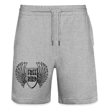 Free Bird - Stanley/Stella Unisex Bio Joggingshorts Trainer  - Grau meliert - Vorne - Nik (191cm) & Marisol (170cm)