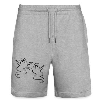 fantôme - Short de jogging bio TRAINER Stanley/Stella unisexe - gris chiné - Devant - Nik (191cm) & Marisol (170cm)
