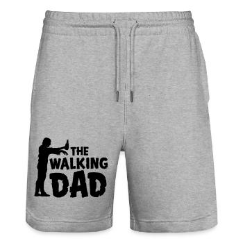 vatertag dad humor - Stanley/Stella Unisex Bio Joggingshorts Trainer  - Grau meliert - Vorne - Nik (191cm) & Marisol (170cm)