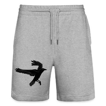 Corbeau - Short de jogging bio TRAINER Stanley/Stella unisexe - gris chiné - Devant - Nik (191cm) & Marisol (170cm)