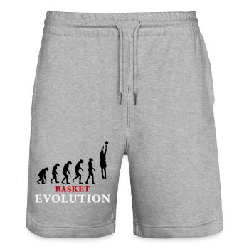 Basket Evolution Sport und Humor 3c - Stanley/Stella Unisex Bio Joggingshorts Trainer  - Grau meliert - Vorne - Nik (191cm) & Marisol (170cm)