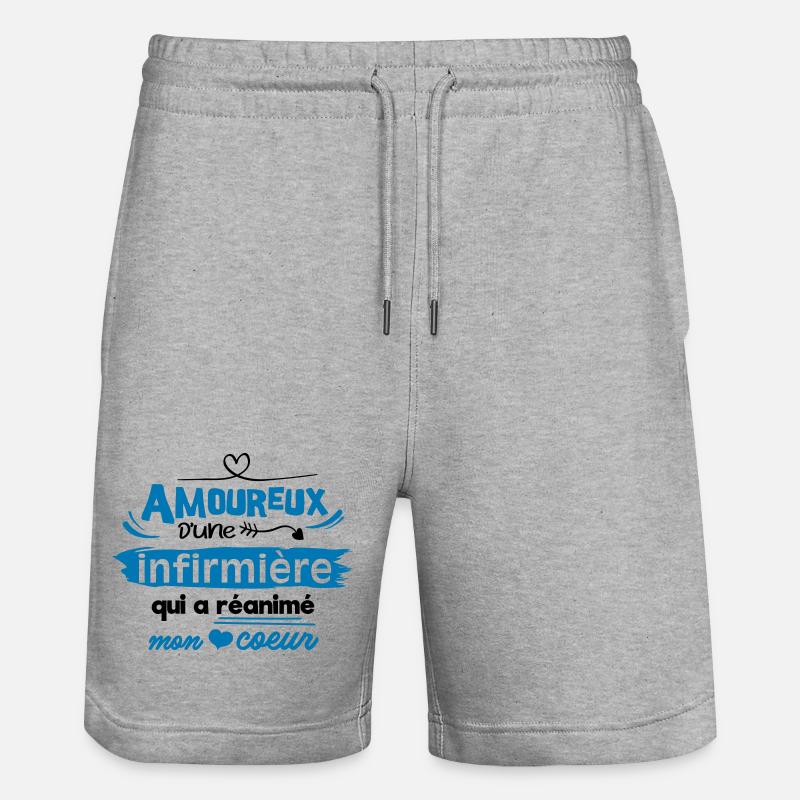 Amoureux d'une infirmière ! humour - Short de jogging bio TRAINER Stanley/Stella unisexe - gris chiné