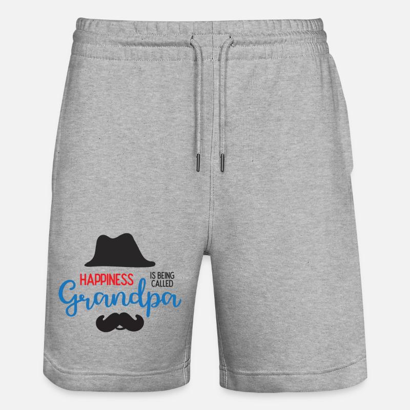 Happines wird Opa genannt - Stanley/Stella Unisex Bio Joggingshorts Trainer  - Grau meliert