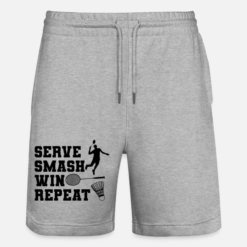 Servir Smash Win Repeat - Short de jogging bio TRAINER Stanley/Stella unisexe - gris chiné