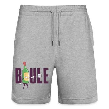 Boule und Wein Boccia Kugeln Petanque Outfit - Stanley/Stella Unisex Bio Joggingshorts Trainer  - Grau meliert - Vorne - Nik (191cm) & Marisol (170cm)