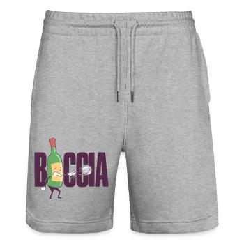 Bocciaspieler Bekleidung mit Boccia Kugeln Boccia - Stanley/Stella Unisex Bio Joggingshorts Trainer  - Grau meliert - Vorne - Nik (191cm) & Marisol (170cm)