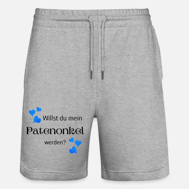 Willst du mein Patenonkel werden - Stanley/Stella Unisex Bio Joggingshorts Trainer  - Grau meliert