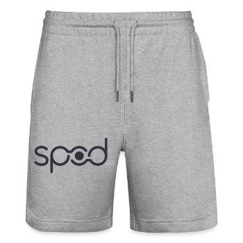 SPOD Logo - Stanley/Stella Unisex Bio Joggingshorts Trainer  - Grau meliert - Vorne - Nik (191cm) & Marisol (170cm)